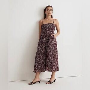 Madewell NWT Theo Sleeveless Midi Dress in purple floral